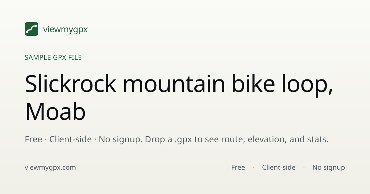 Sample: Slickrock mountain bike loop, Moab · viewmygpx